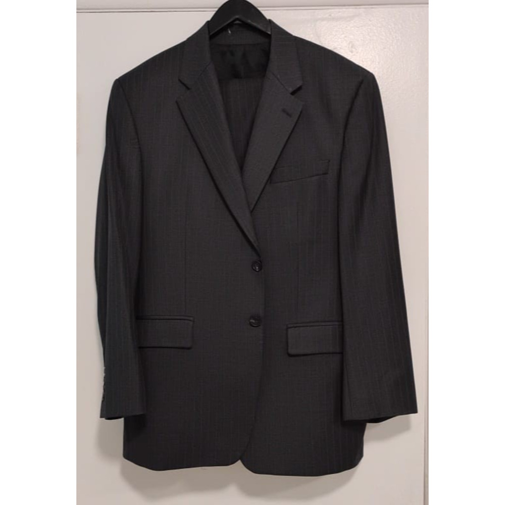 Lauren Ralph Lauren Suit 46R Pants 38x27 Charcoal Gray Pinstripe Wool Classic